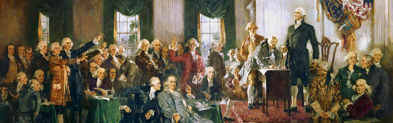 Painting by Gerd Altmann of the signing of the US Constitution.